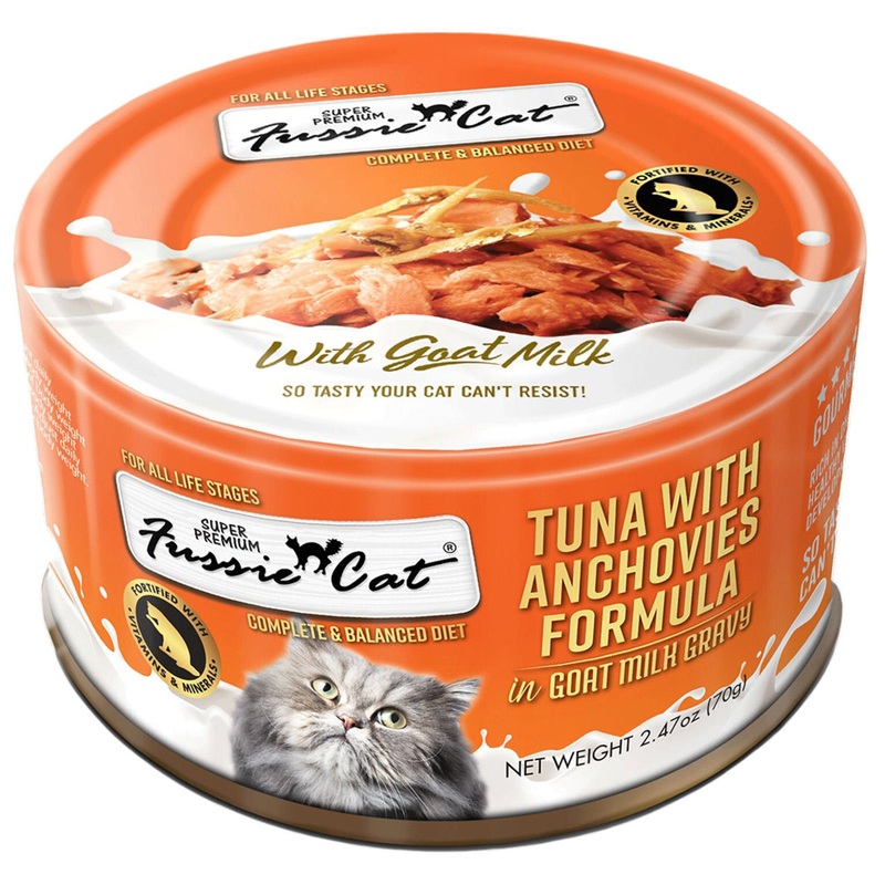 Fussie Super Premium With Goat Milk Gravy Wet Cat Food - Tuna & Anchovies - 2.47oz Can