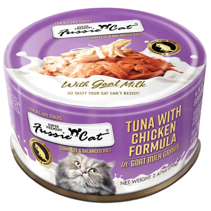 Fussie Super Premium With Goat Milk Gravy  Wet Cat Food - Tuna & Chicken - 2.47oz Can