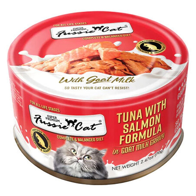 Fussie Super Premium With Goat Milk Gravy Wet Cat Food  - Tuna & Salmon - 2.47oz Can