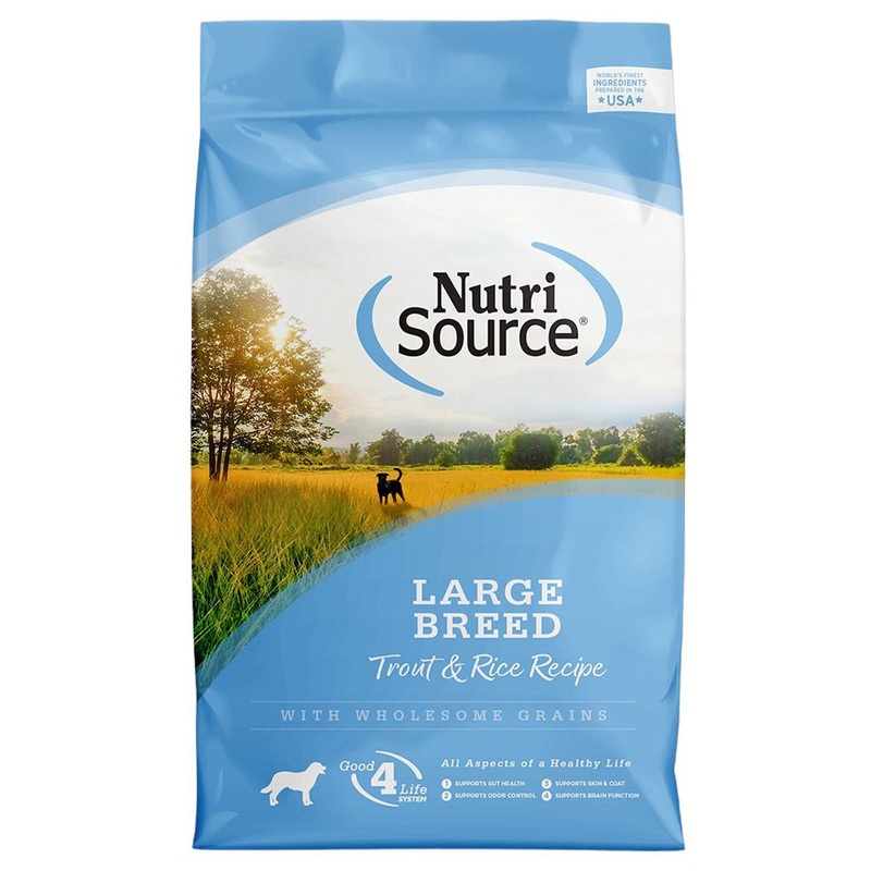 NutriSource Wholesome Grains  Large Breed Dry Dog Food - Trout & Rice - 26lb Bag