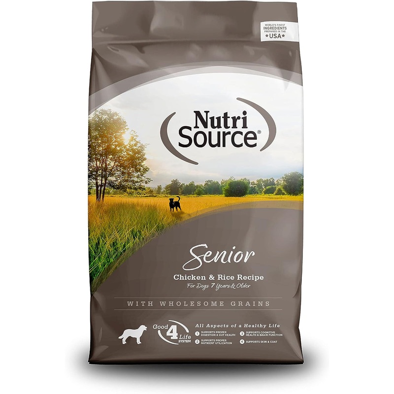 NutriSource Wholesome Grains Senior Dry Dog Food - Chicken & Rice - 26lb Bag