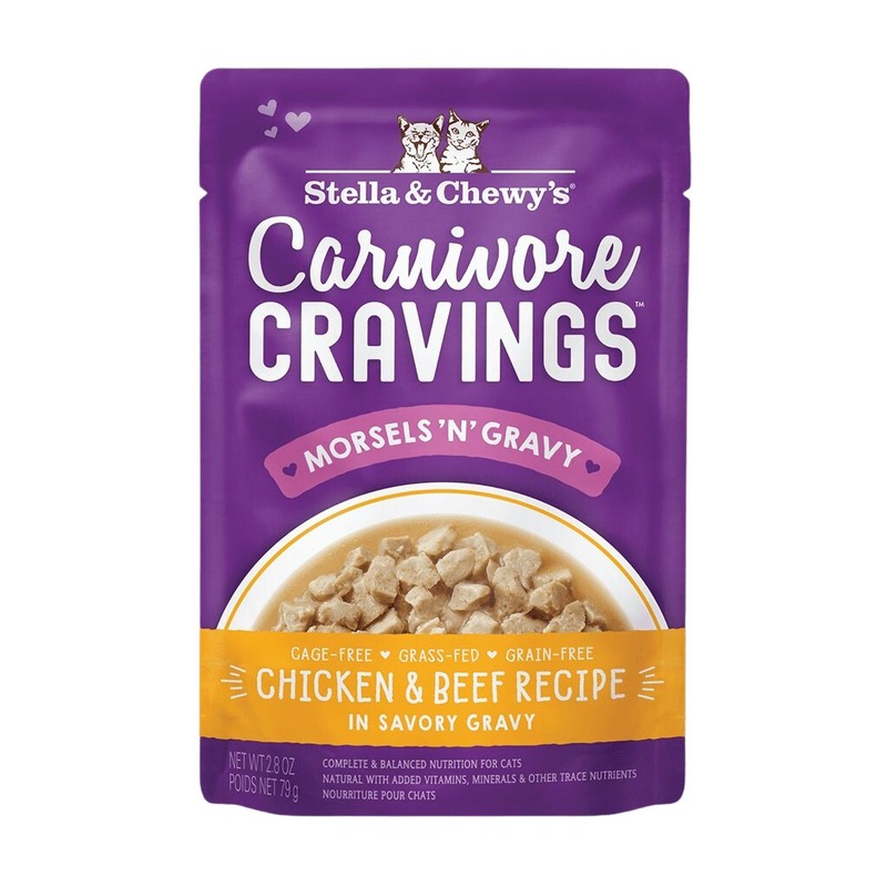 Stella & Chewy's Carnivore Cravings Morsels'N'Gravy Wet Cat Food - Chicken & Beef - 2.8oz Pouch