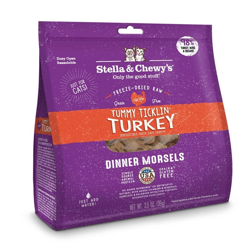 Stella & Chewy's Dinner Morsels Freeze-Dried Raw Cat Food - Tummy Ticklin Turkey - 3.5oz Bag