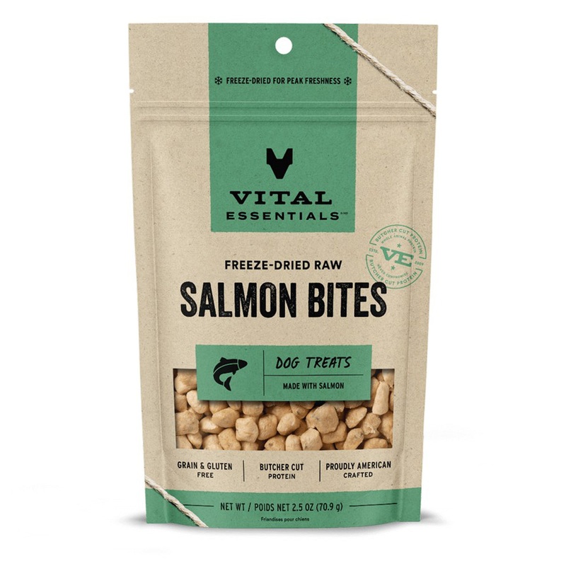 Vital Essentials Freeze-Dried Raw Salmon Bites Dog Treats 2.5 oz