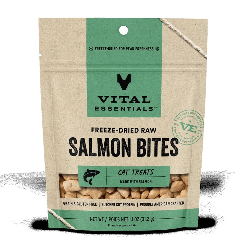 Vital Essentials Freeze-Dried Salmon Bites Cat Treats 1.1 oz