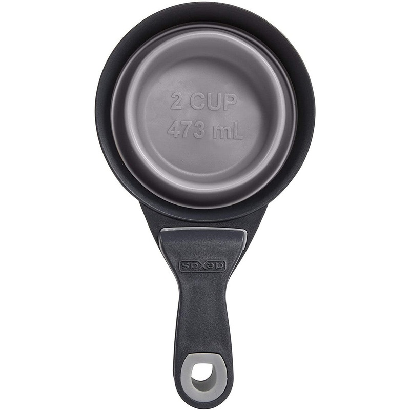 Dexas Collapsible KlipScoop Dry Dog Food Scoop Light Grey 2 Cups