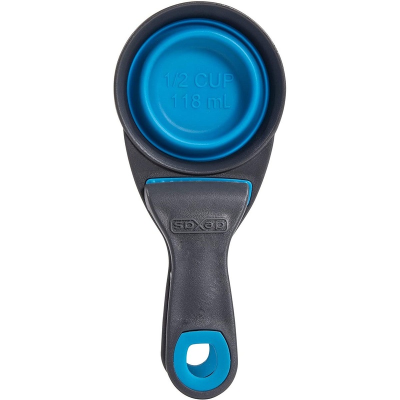 Dexas Collapsible KlipScoop Dry Dog Food Scoop Pro Blue 0.5 Cup