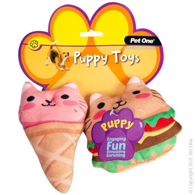 Pet One Dog Toy Puppy Fast Food 2 Pack zzz