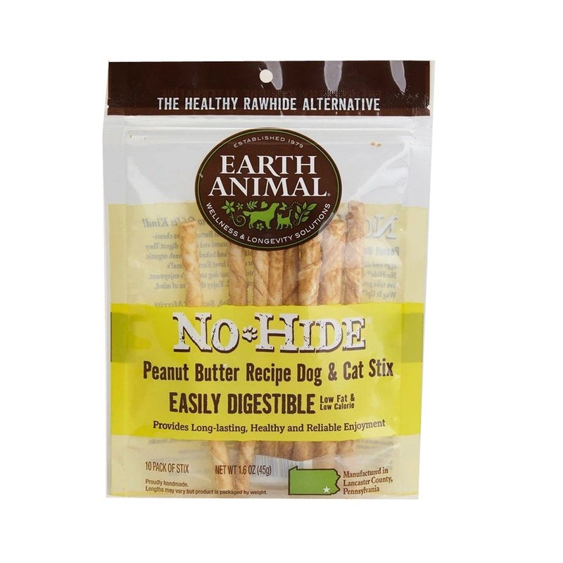 Earth Animal No-Hide Peanut Butter Stix 1.6oz 10 Pack