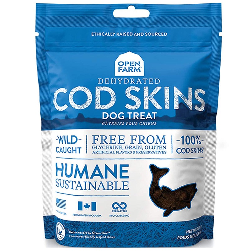 Open Farm Dehydrated Cod Skin Treats for Dogs 2.25oz