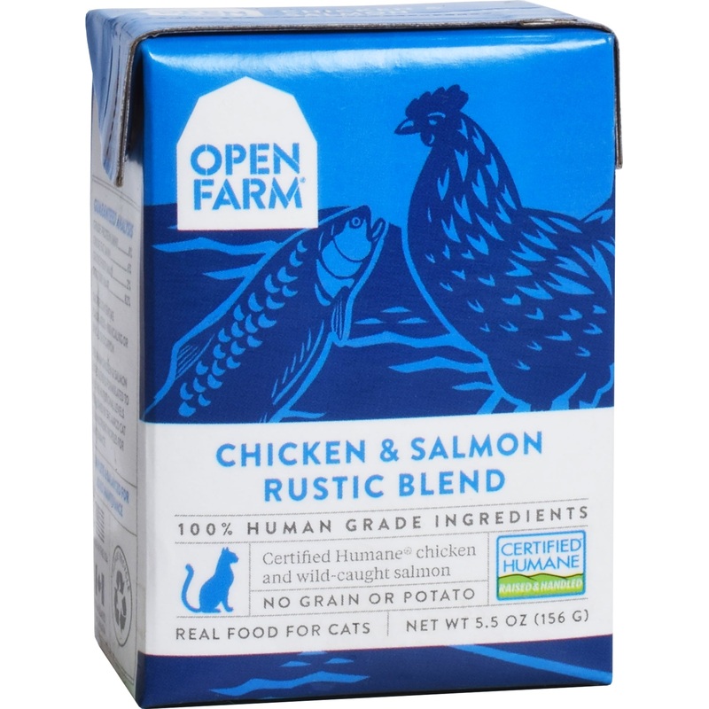 Open Farm Wet Cat Food - Chicken & Salmon Rustic Blend - 5.5oz Tetra Pak