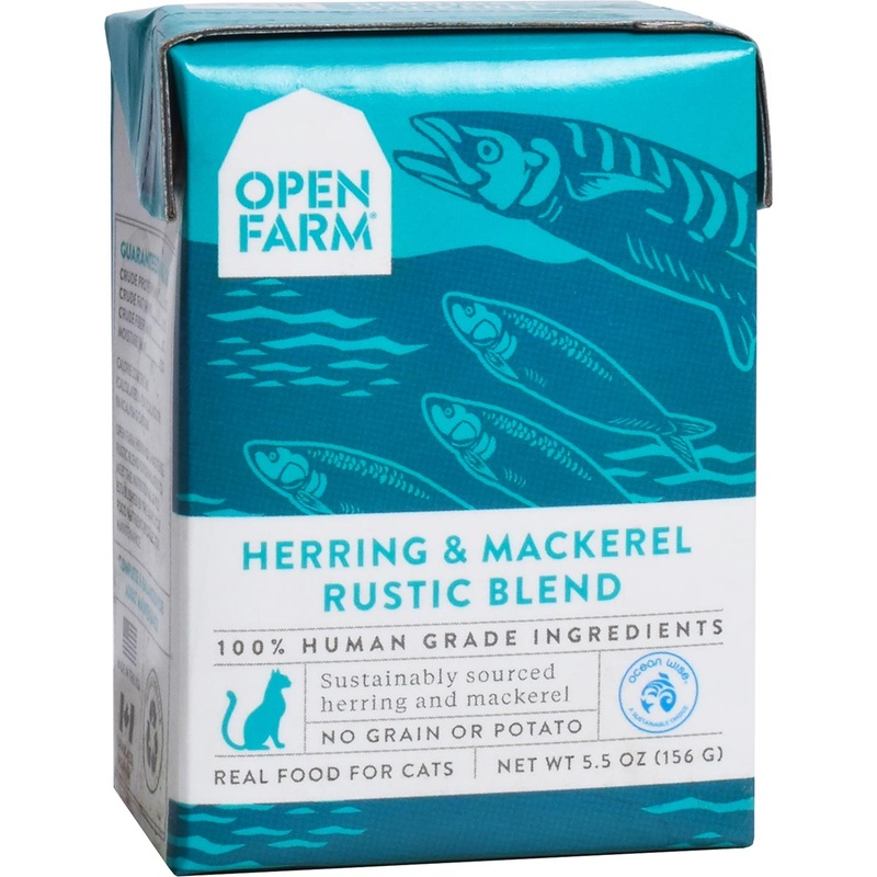 Open Farm Wet Cat Food - Herring & Mackerel Rustic Blend - 5.5oz Tetra Pak