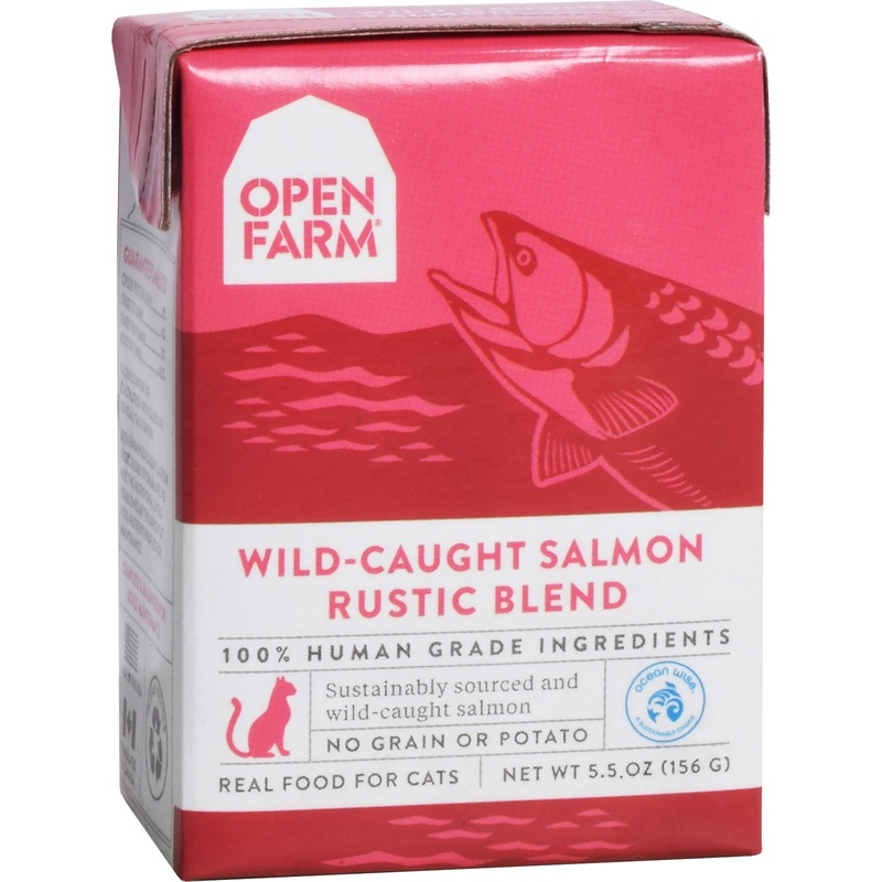 Open Farm Wet Cat Food - Wild-Caught Salmon Rustic Blend - 5.5oz Tetra Pak
