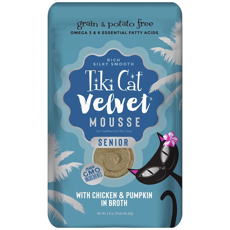 Tiki Cat Velvet Mousse Senior Chicken & Pumpkin Wet Cat Food 2.8oz