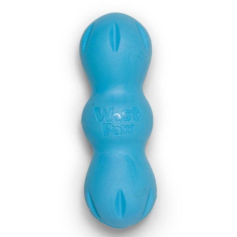West Paw Zogoflex Rumpus Dog Chew Toy Small Aqua Blue