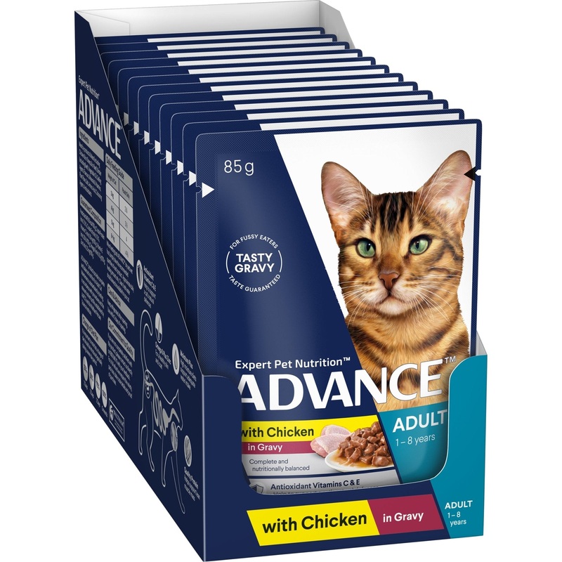 Advance Wet Cat Food Chicken Chunks in Gravy 12 x 85g