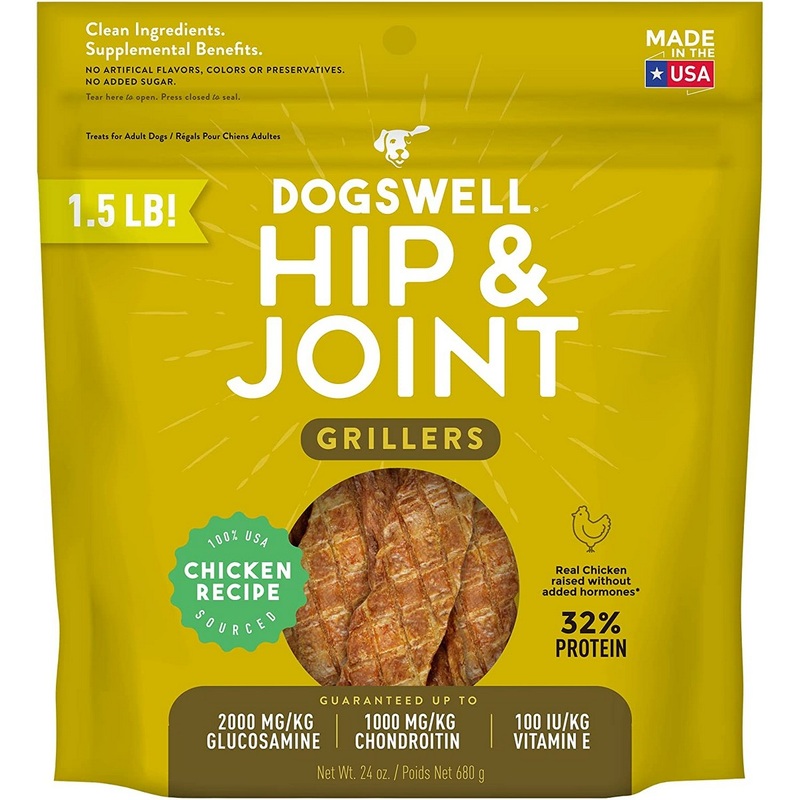 Dogswell Chicken Hip & Joint Grillers Dog Treats 24oz