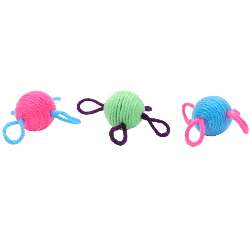 Rascals Wool Ball Cat Toy - Assorted - 4.75"