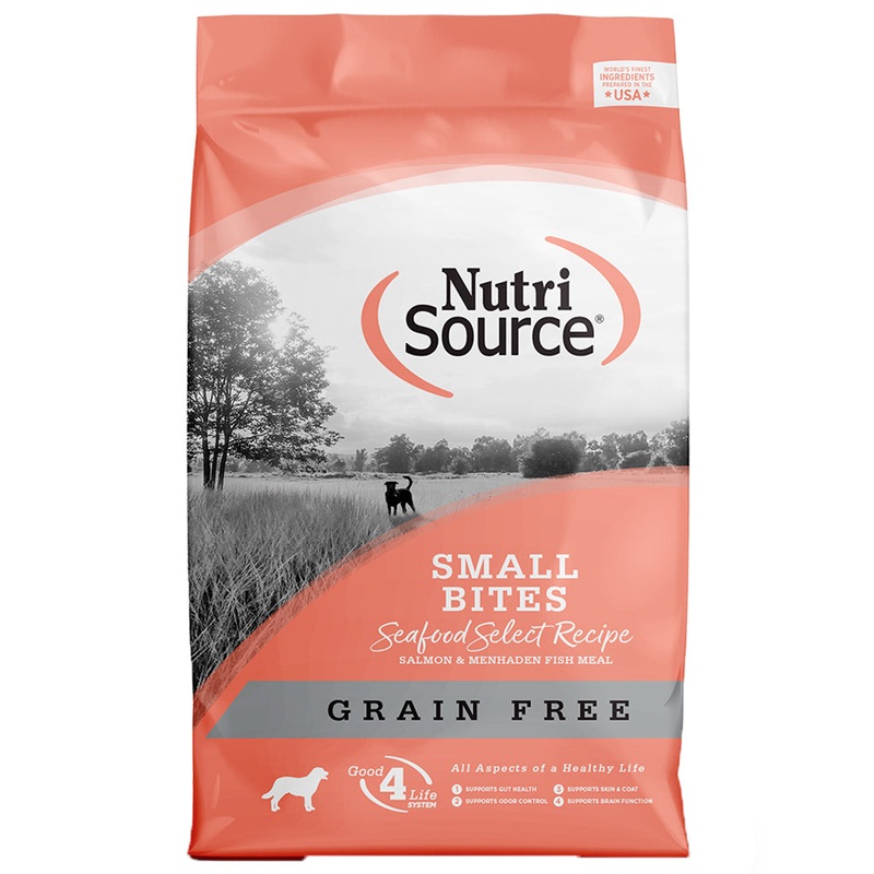 NutriSource Grain Free Small Bites Dry Dog Food - Seafood Select Salmon & Menhaden Fish - 15lb Bag