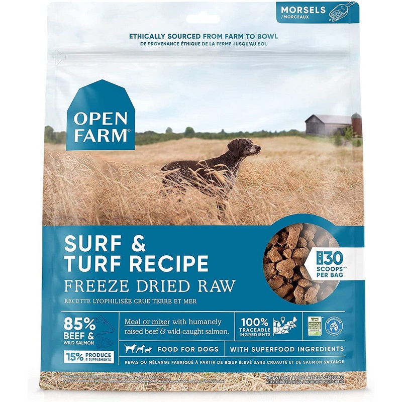 Open Farm Freeze-Dried Raw Dog Food - Surf  &Turf - 13.5oz Bag
