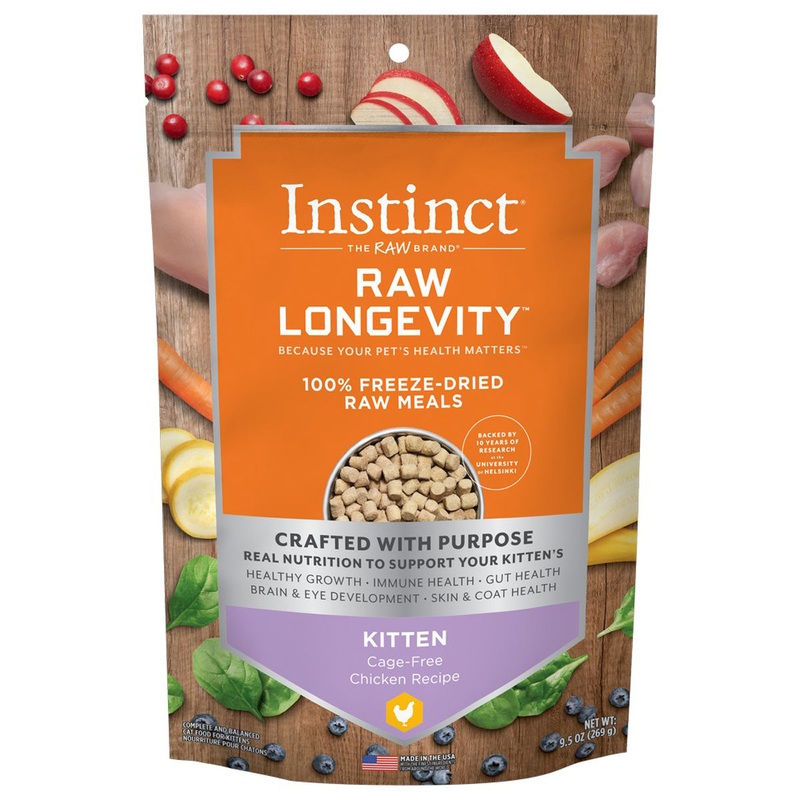 Instinct Raw Longevity 100% Freeze-Dried Raw Meals Kitten Cat Food - Cage-Free Chicken - 9.5oz Bag