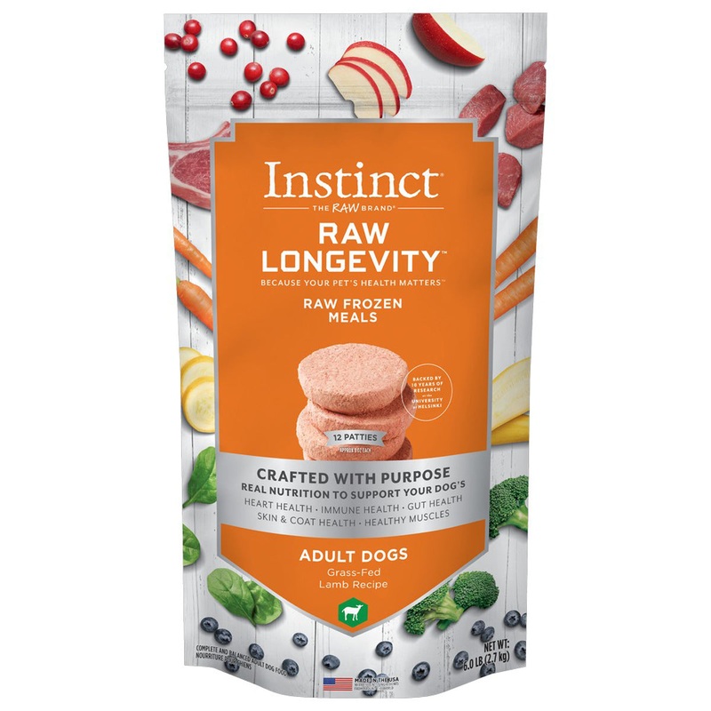 Instinct Raw Longevity Frozen Patties Grass-Fed Lamb Dog Food 6lb