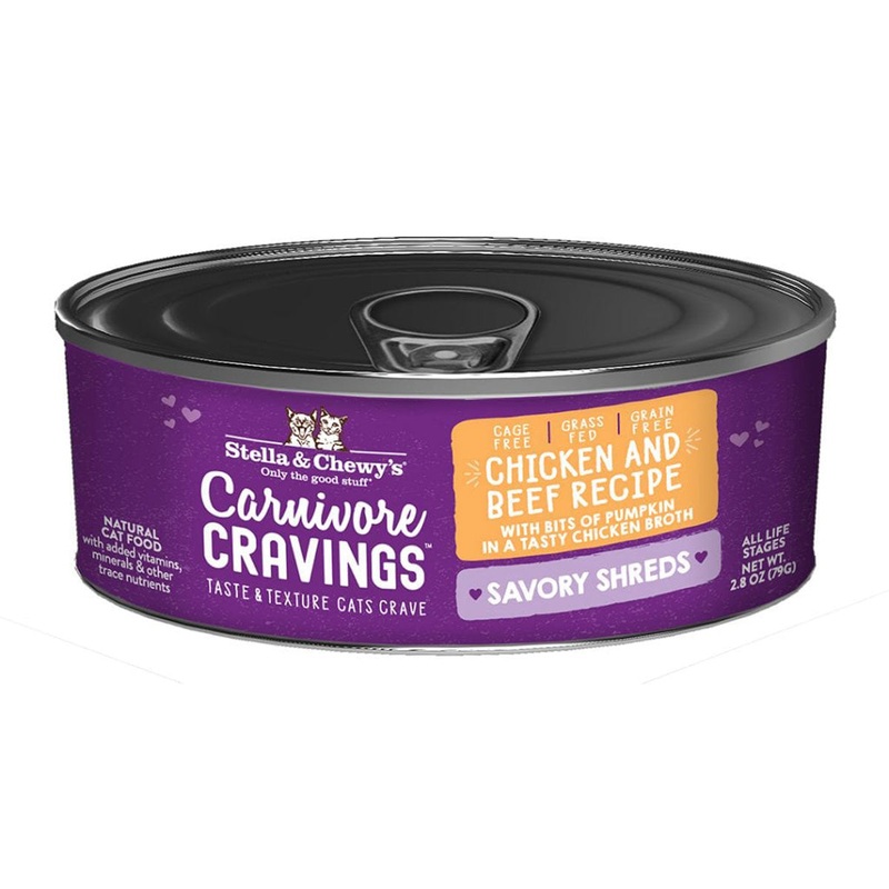 Stella & Chewy's Carnivore Cravings Savory Shreds Wet Cat Food - Chicken & Beef - 2.8oz Can