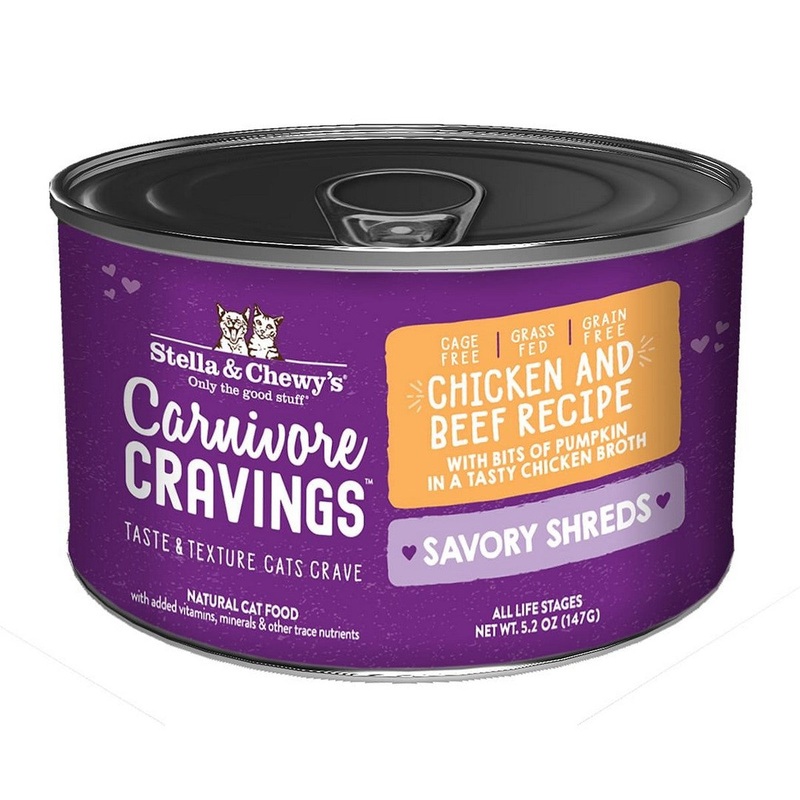 Stella & Chewy's Carnivore Cravings Savory Shreds Wet Cat Food - Chicken & Beef - 5.2oz Can