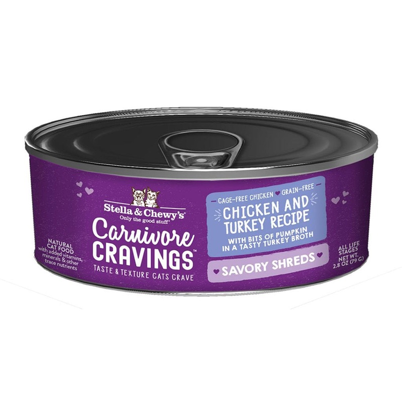 Stella & Chewy's Carnivore Cravings Savory Shreds Wet Cat Food - Chicken & Turkey - 2.8oz Can