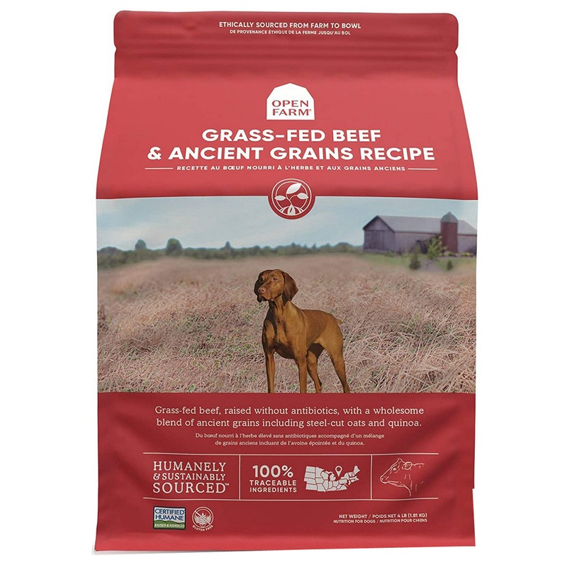 Open Farm Ancient Grains Grass-Fed Beef Dry Dog Food 22lb Bag