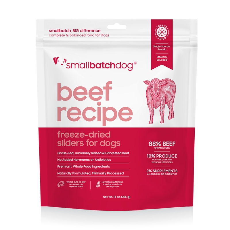 smallbatch Freeze Dried Dog Food Sliders - Beef - 14oz Bag