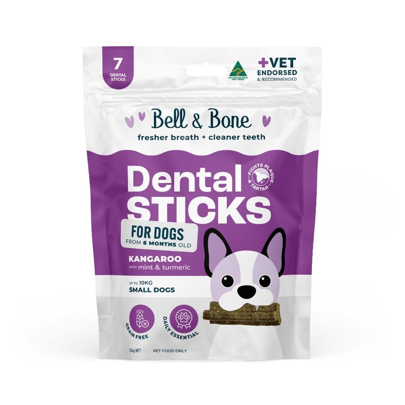 Bell & Bone Dental Sticks - Kangaroo, Mint and Turmeric 7 Sticks