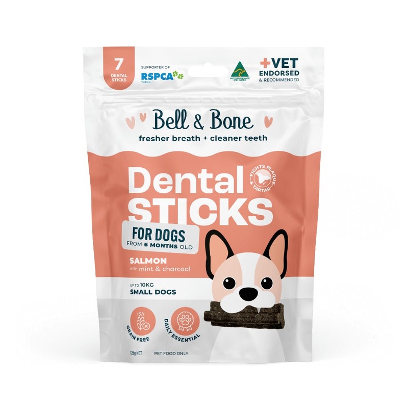 Bell & Bone Dental Sticks - Salmon, Mint and Charcoal 7 Sticks