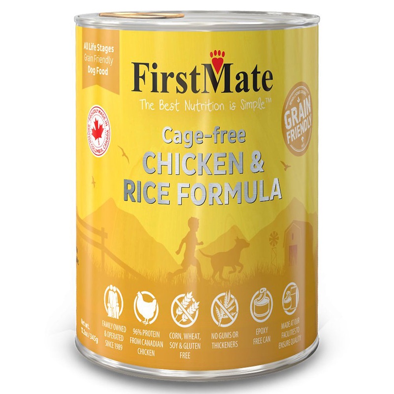 FirstMate Grain Friendly Wet Dog Food - Cage-Free Chicken & Rice - 12.2oz Can
