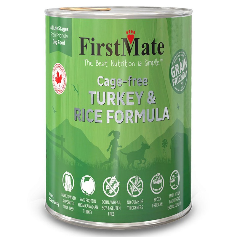 FirstMate Grain Friendly Wet Dog Food - Cage-Free Turkey & Rice - 12.2oz Can