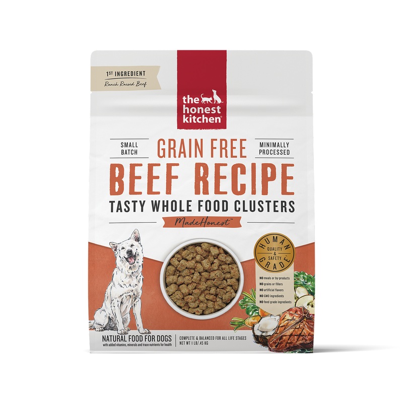 The Honest Kitchen Grain Free Beef Whole Food Clusters - Dry Dog Food - 1lb