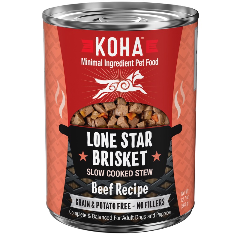 Koha Slow Cooked Stews Wet Dog Food - Lone Star Brisket: Beef - 12.7oz Can