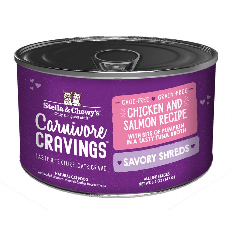 Stella & Chewy's Carnivore Cravings Savory Shreds Wet Cat Food - Chicken & Salmon - 5.2oz Can