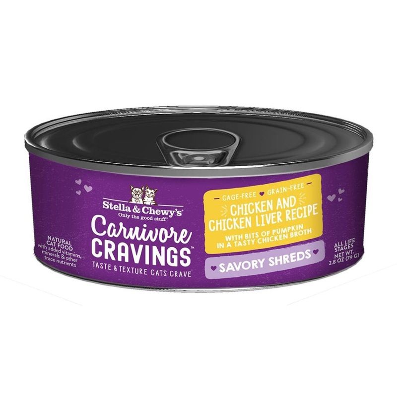 Stella & Chewy's Carnivory Cravings Savory Shreds Wet Cat Food - Chicken & Chicken Liver - 2.8oz Can
