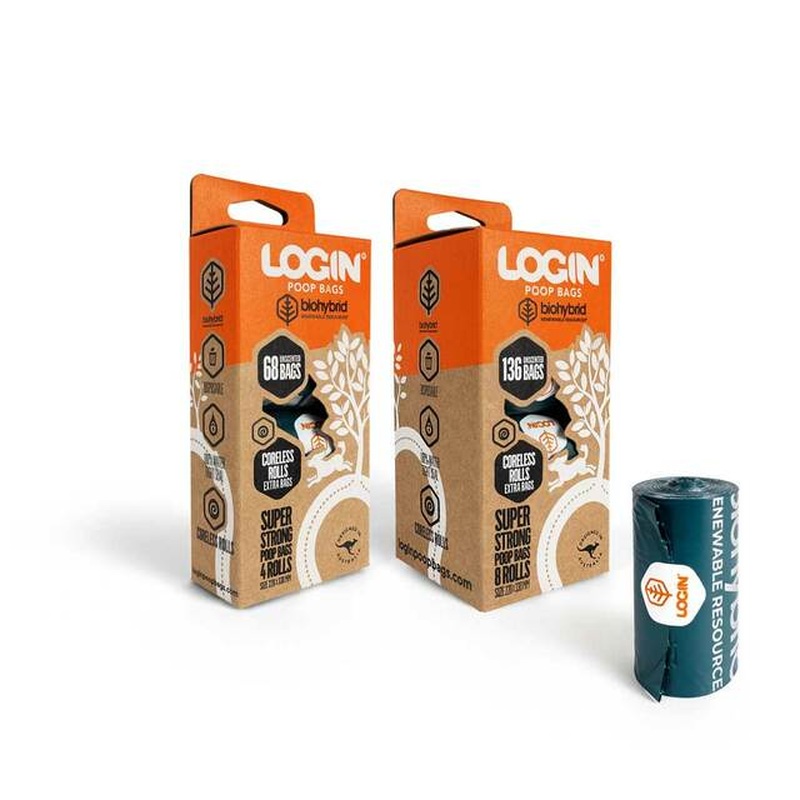 LOGIN Poop Bags Biohybrid Unscented Bags
