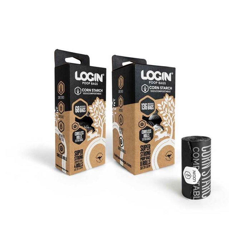LOGIN Poop Bags Corn Starch 100% Compostable Bags