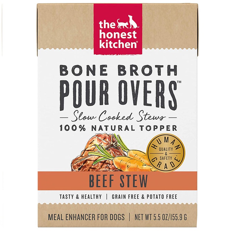 The Honest Kitchen Pour Overs Bone Broth Dog Food Topper - Beef Stew - 5.5oz