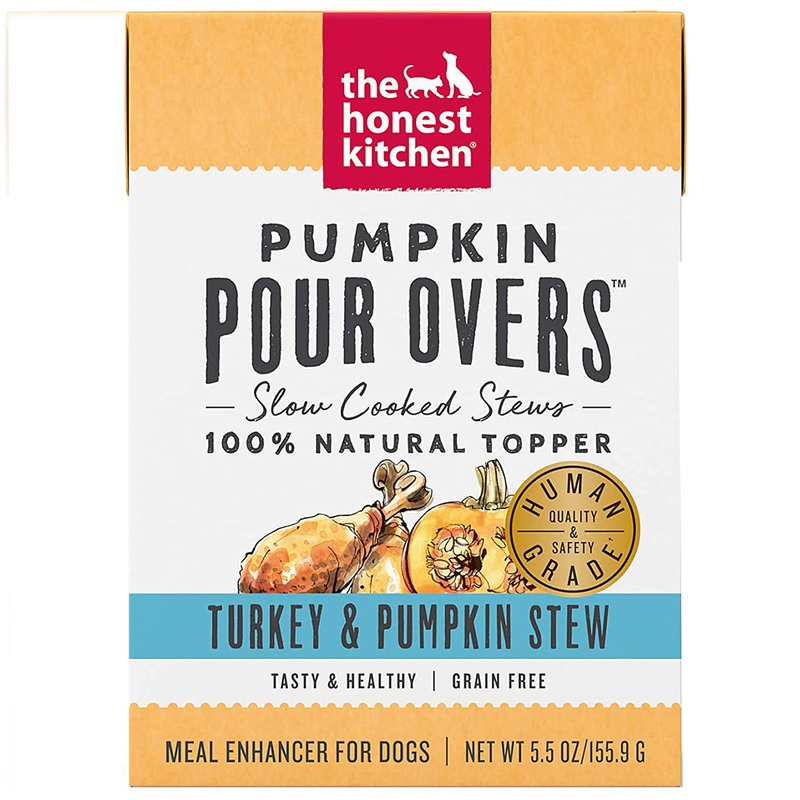 The Honest Kitchen Pour Overs Stewed Dop Food Topper -  Turkey & Pumpkin - 5.5oz