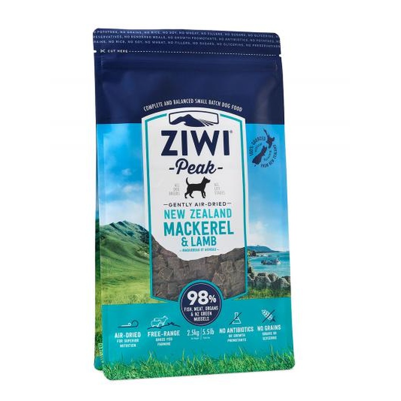 Ziwi Peak Air-Dried Dog Food - Mackerel & Lamb - 2.2lb Bag