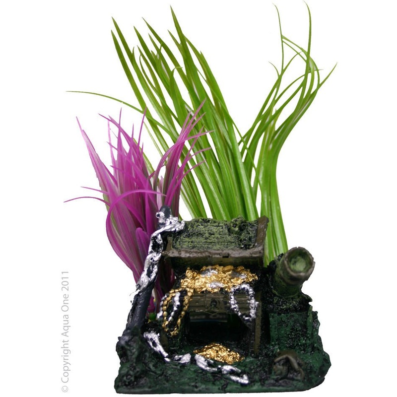 Aqua One Treasure Chest and Plant Ornament