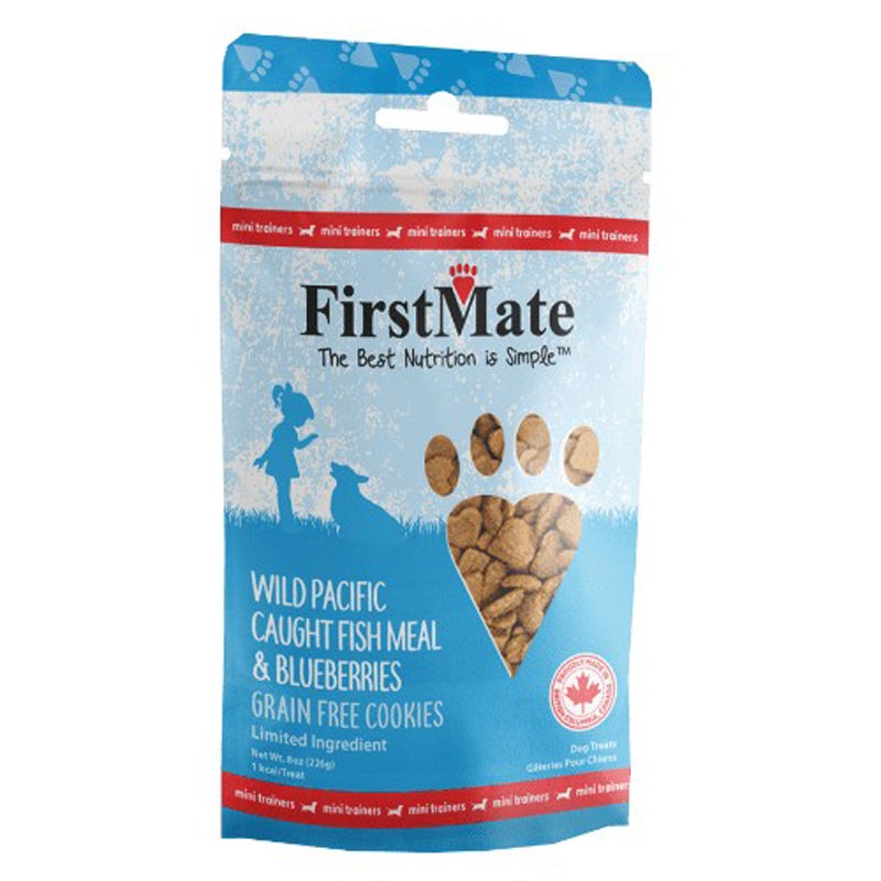 First Mate Mini Trainers Wild Pacific Caught Fish Meal & Blueberries Dog Treats 8oz