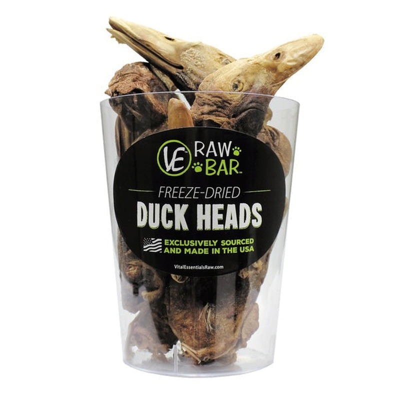 Vital Essentials Freeze-Dried Duck Heads Dog Treats 28oz
