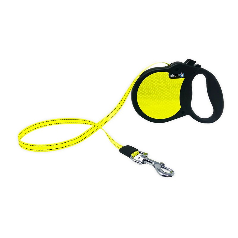 Alcott Reflective Retractable Dog Leash - Medium - Yellow