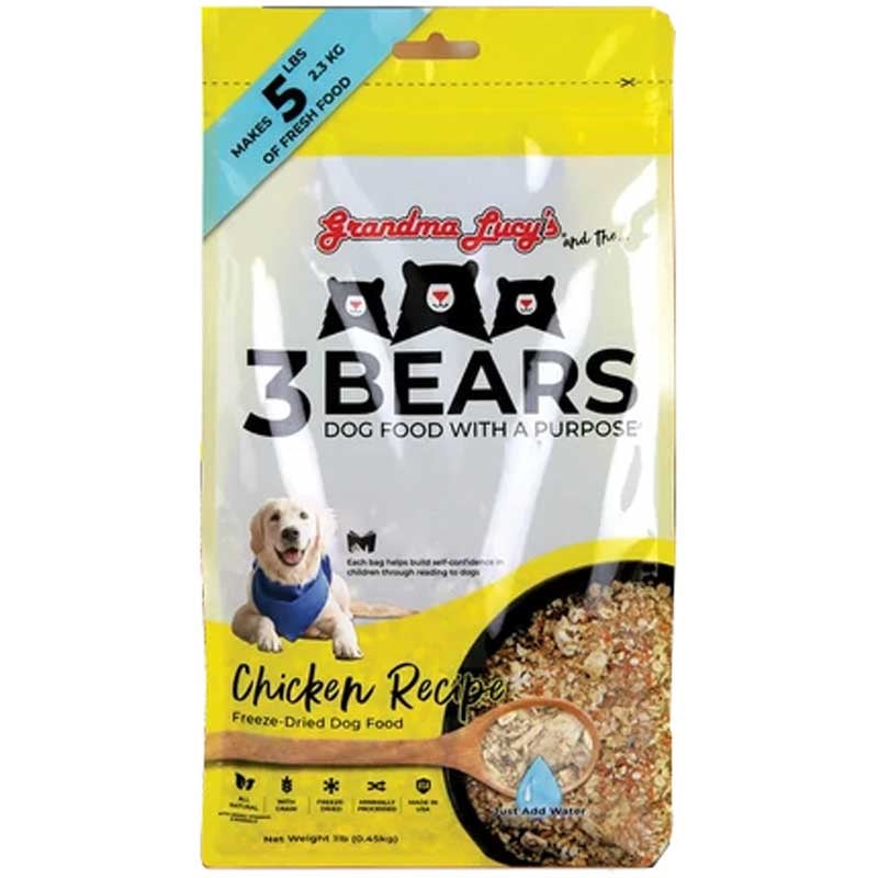 Grandma Lucy's 3 Bears Chicken Formula Freeze-Dried Dog Food 1lb