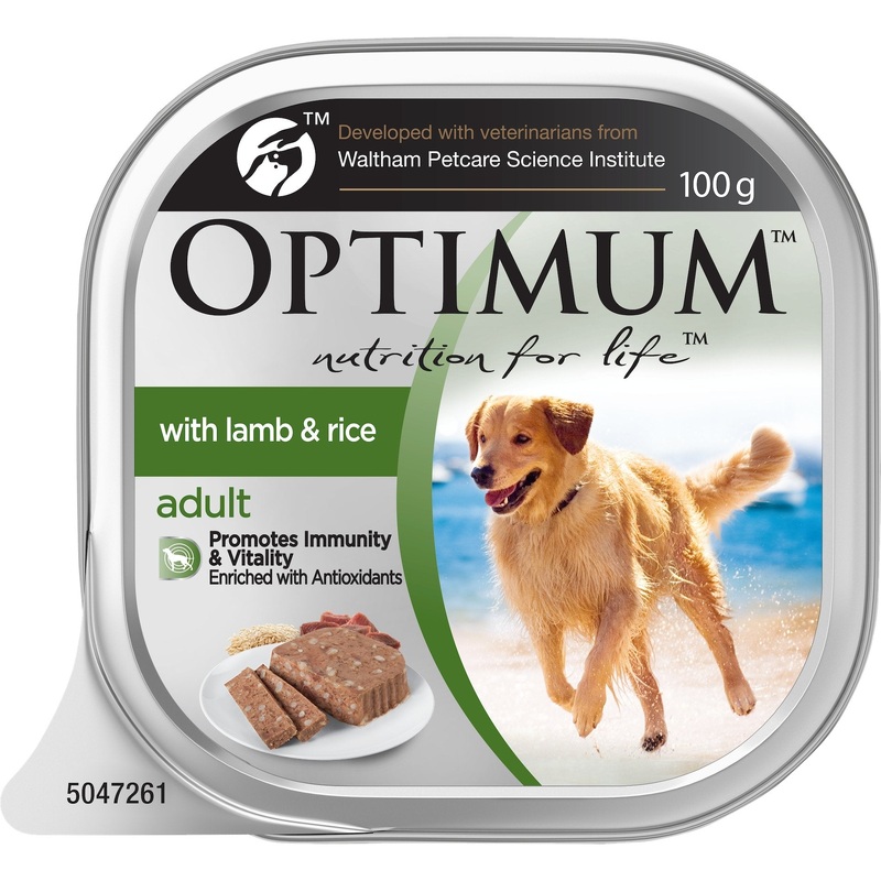Optimum Wet Dog Food Lamb & Rice 12x100g
